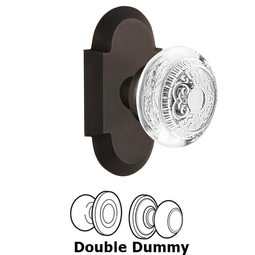 Double Dummy - Cottage Plate With Crystal Egg & Dart Knob in Oil-Rubbed Bronze