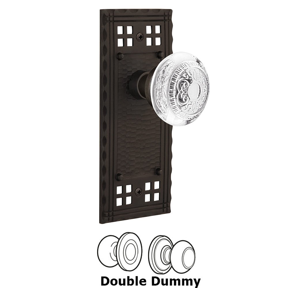 Double Dummy - Craftsman Plate With Crystal Egg & Dart Knob in Oil-Rubbed Bronze