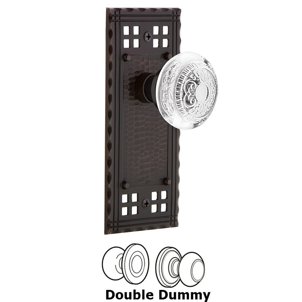 Double Dummy - Craftsman Plate With Crystal Egg & Dart Knob in Timeless Bronze
