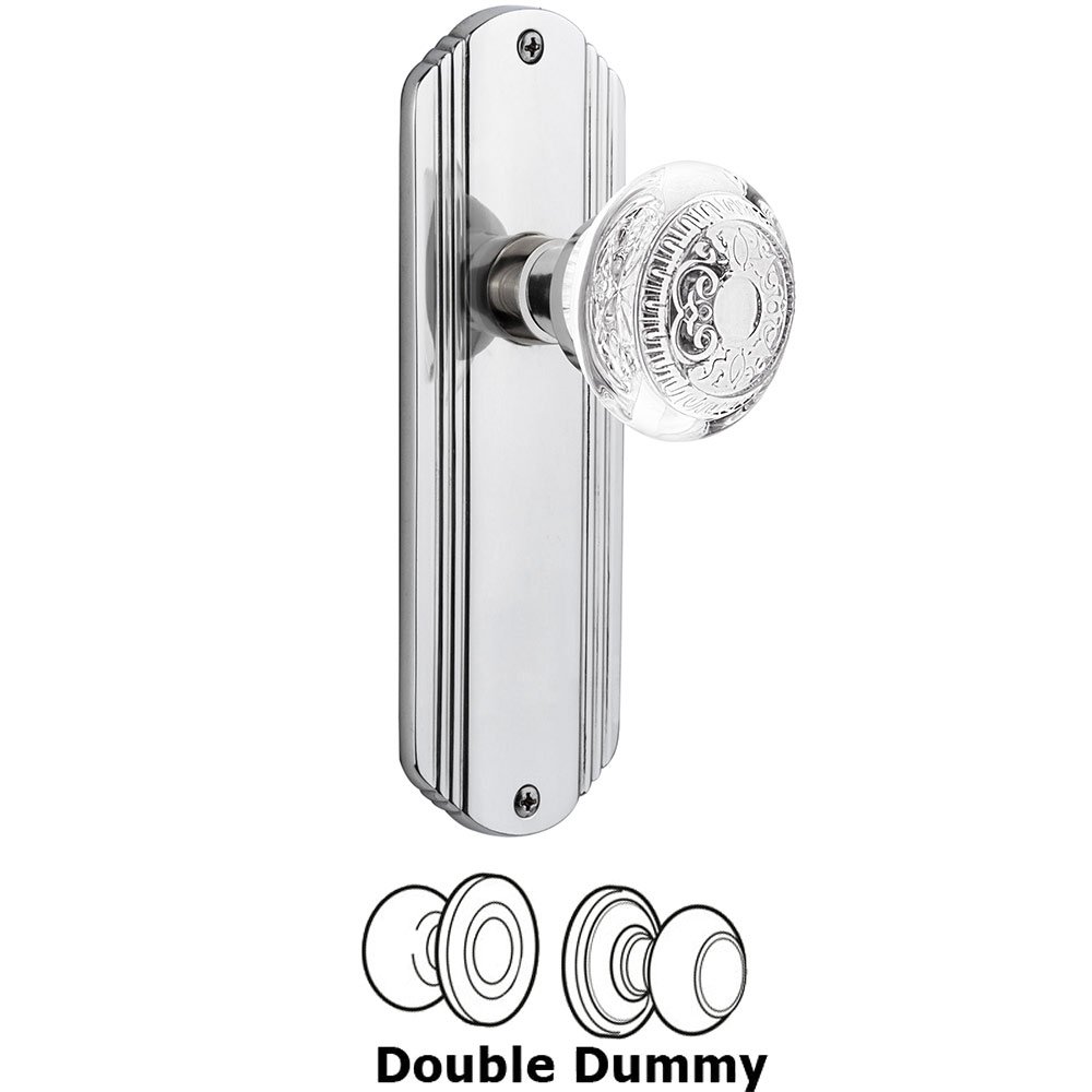 Double Dummy - Deco Plate With Crystal Egg & Dart Knob in Bright Chrome