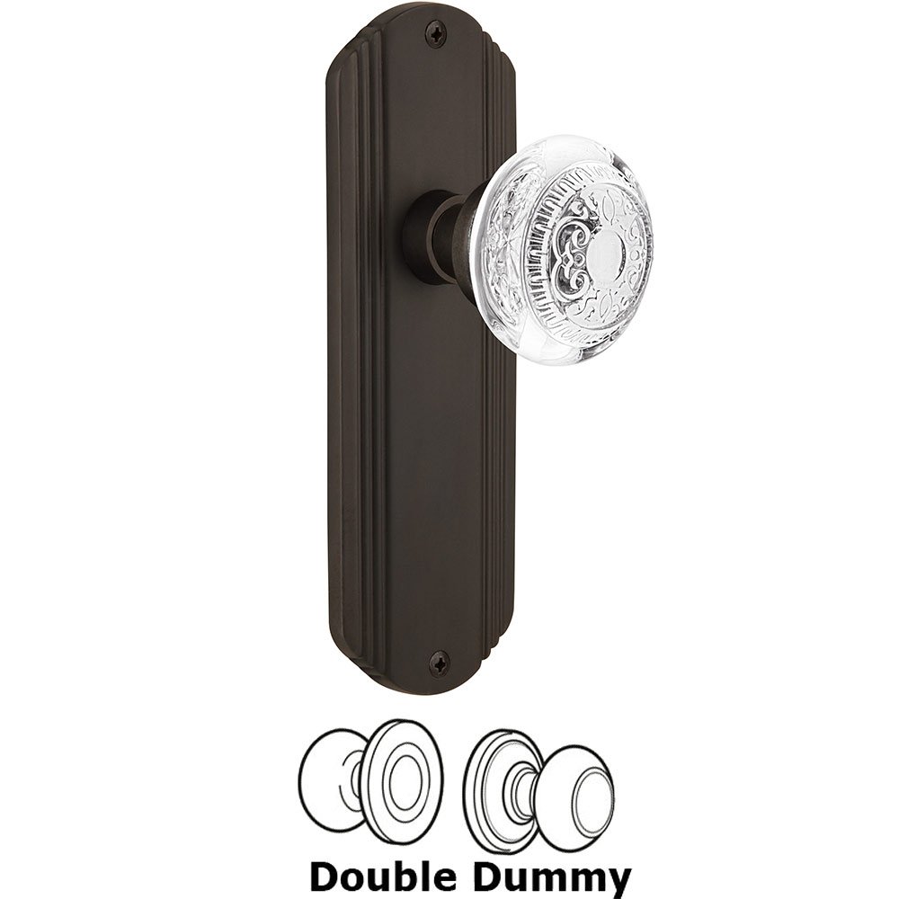 Double Dummy - Deco Plate With Crystal Egg & Dart Knob in Oil-Rubbed Bronze