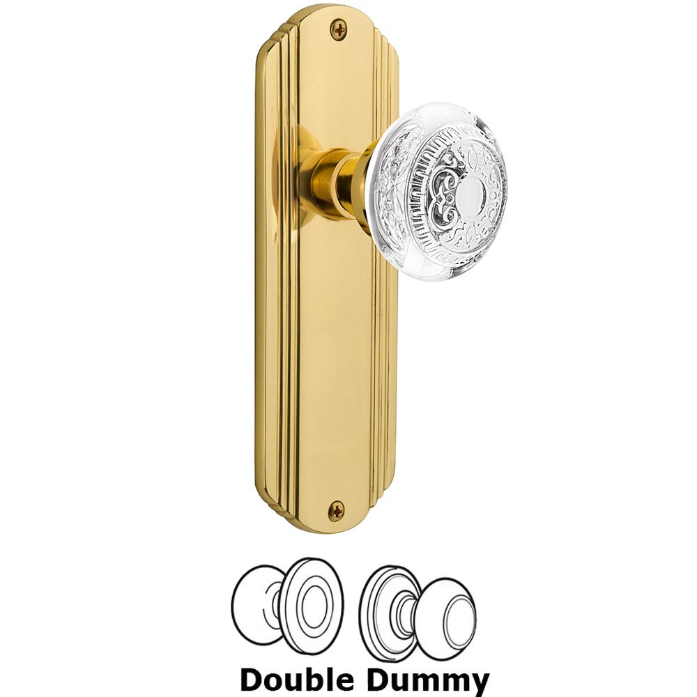 Double Dummy - Deco Plate With Crystal Egg & Dart Knob in Polished Brass