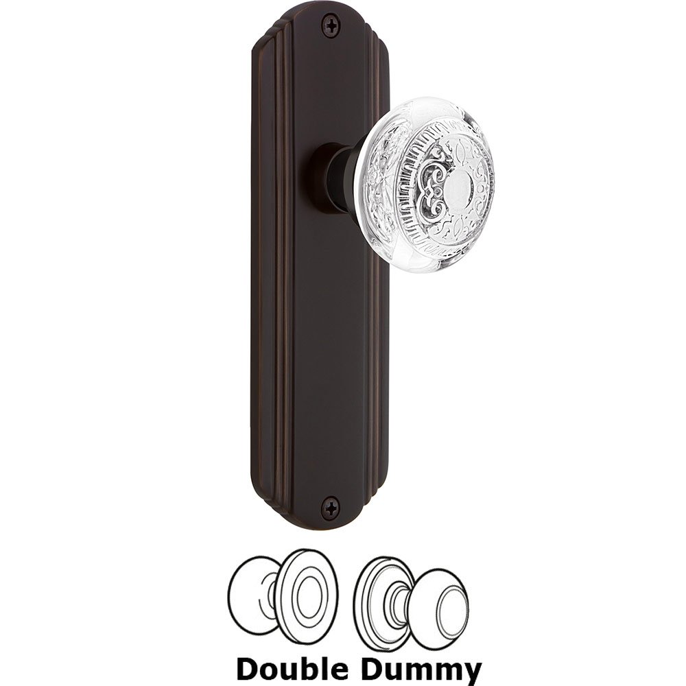 Double Dummy - Deco Plate With Crystal Egg & Dart Knob in Timeless Bronze