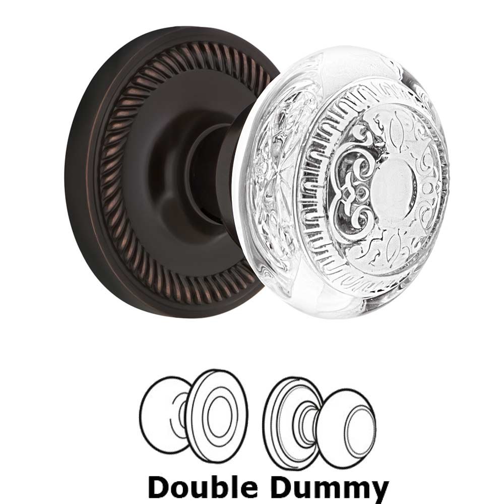 Double Dummy - Rope Rosette With Crystal Egg & Dart Knob in Timeless Bronze