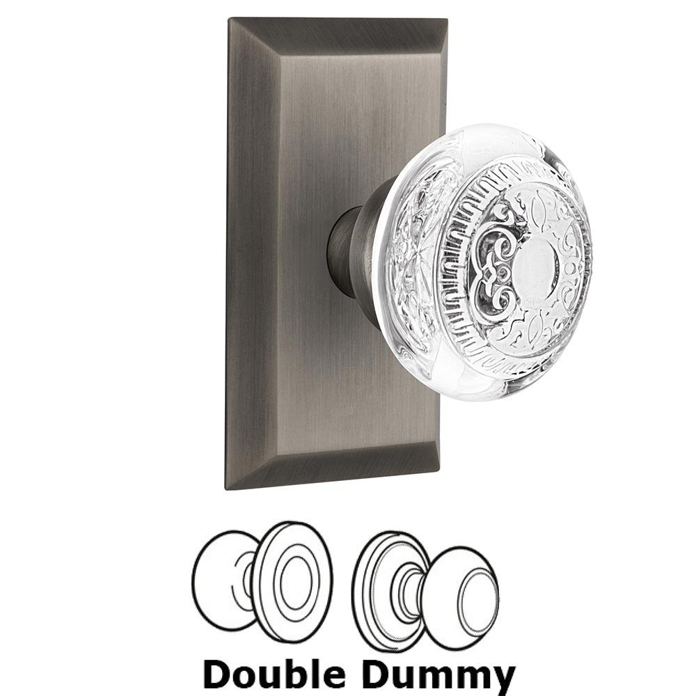 Double Dummy - Studio Plate With Crystal Egg & Dart Knob in Antique Pewter