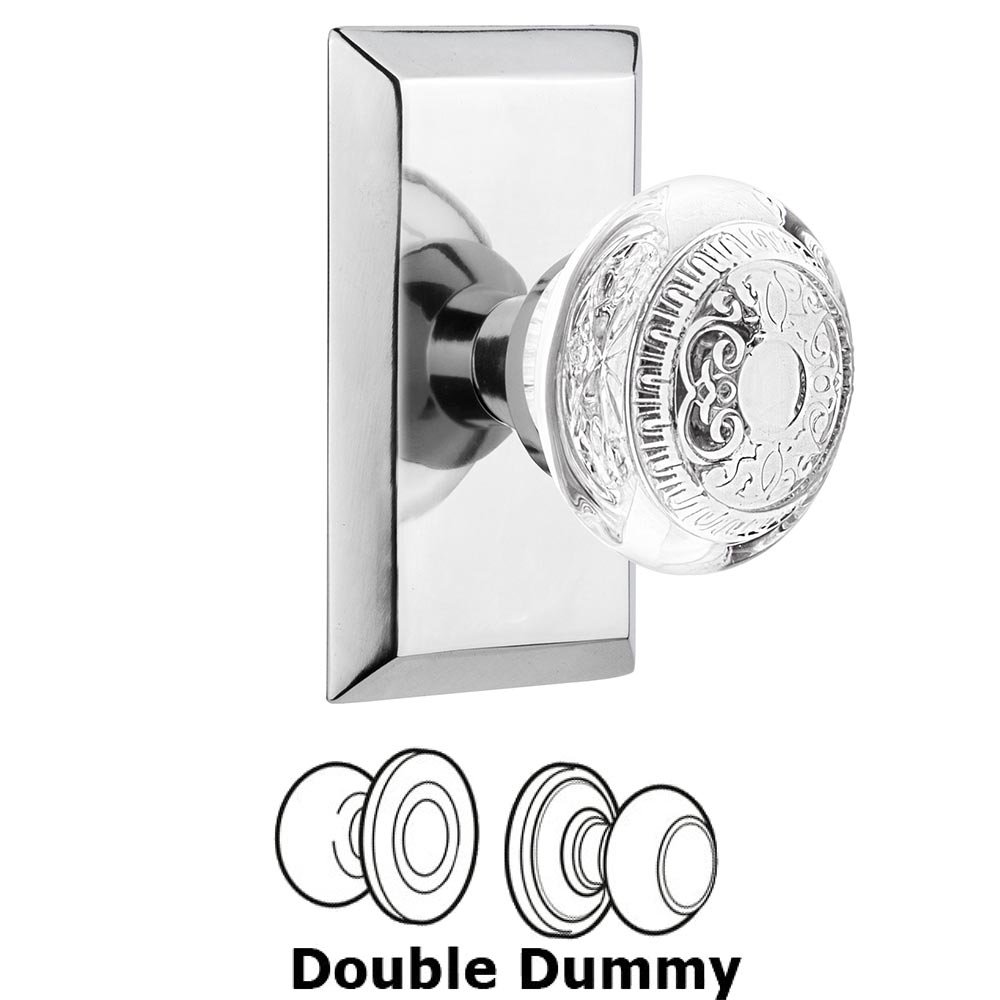 Double Dummy - Studio Plate With Crystal Egg & Dart Knob in Bright Chrome