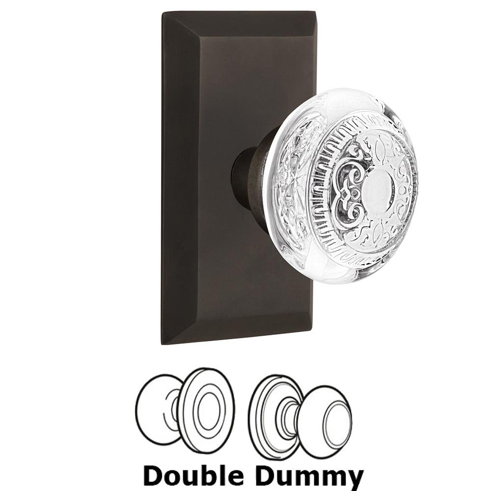 Double Dummy - Studio Plate With Crystal Egg & Dart Knob in Oil-Rubbed Bronze