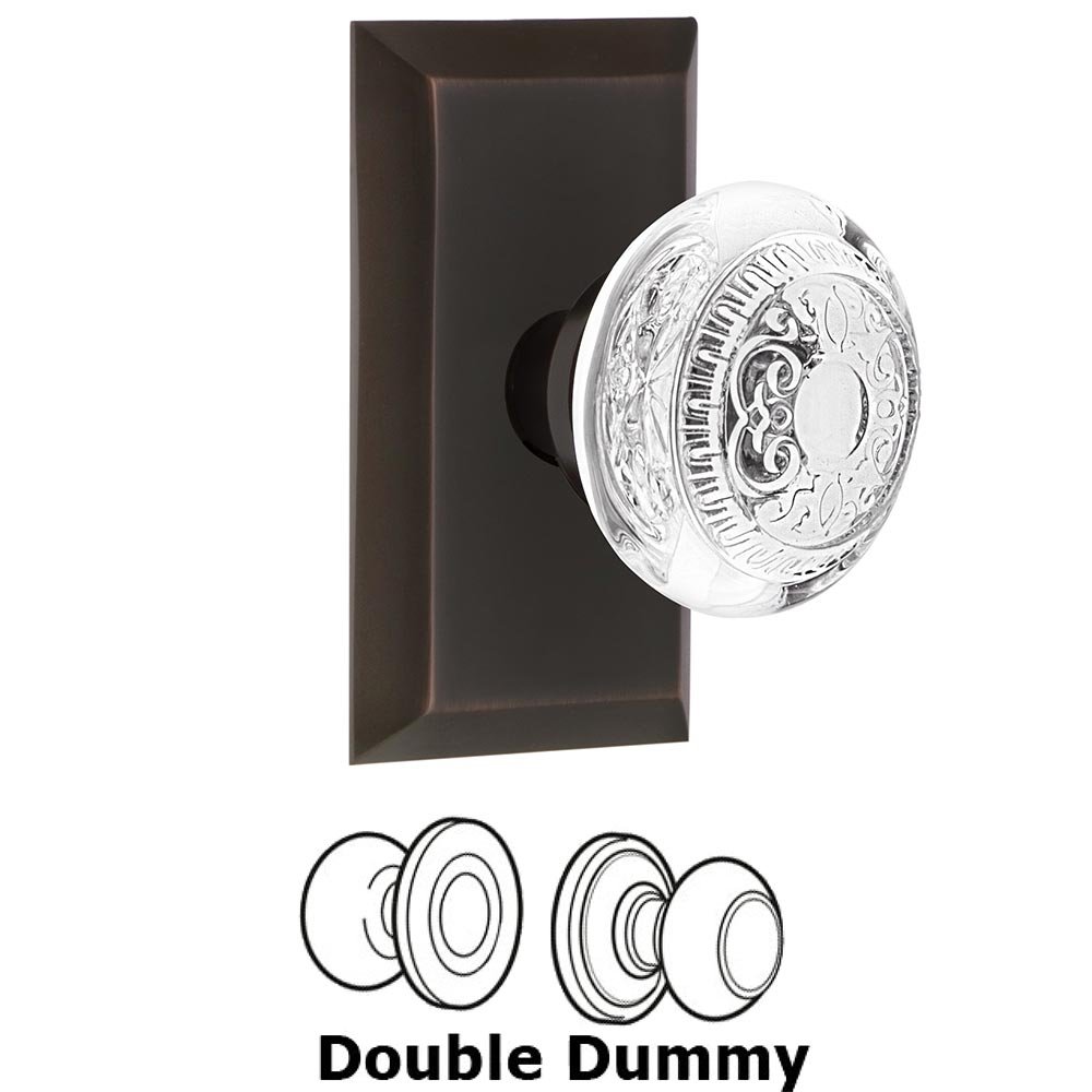 Double Dummy - Studio Plate With Crystal Egg & Dart Knob in Timeless Bronze