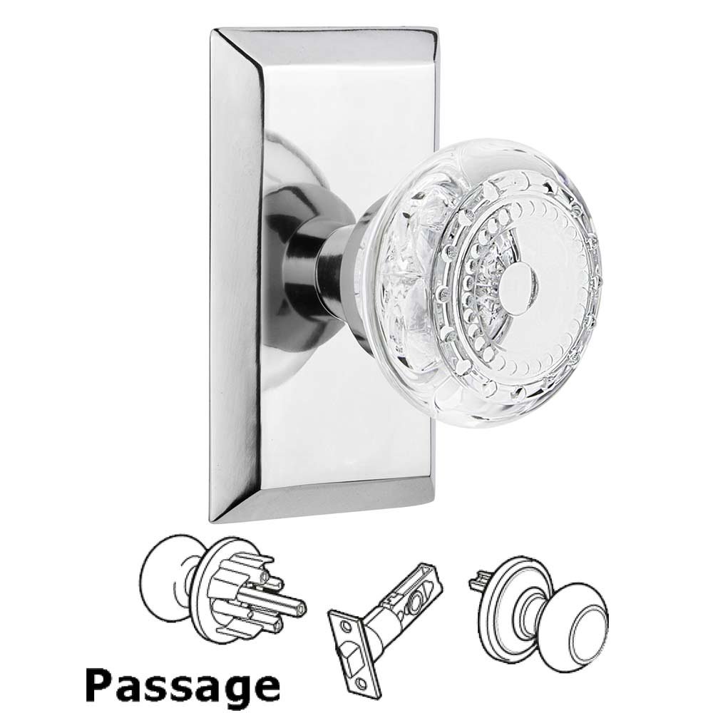 Passage - Studio Plate With Crystal Meadows Knob in Bright Chrome