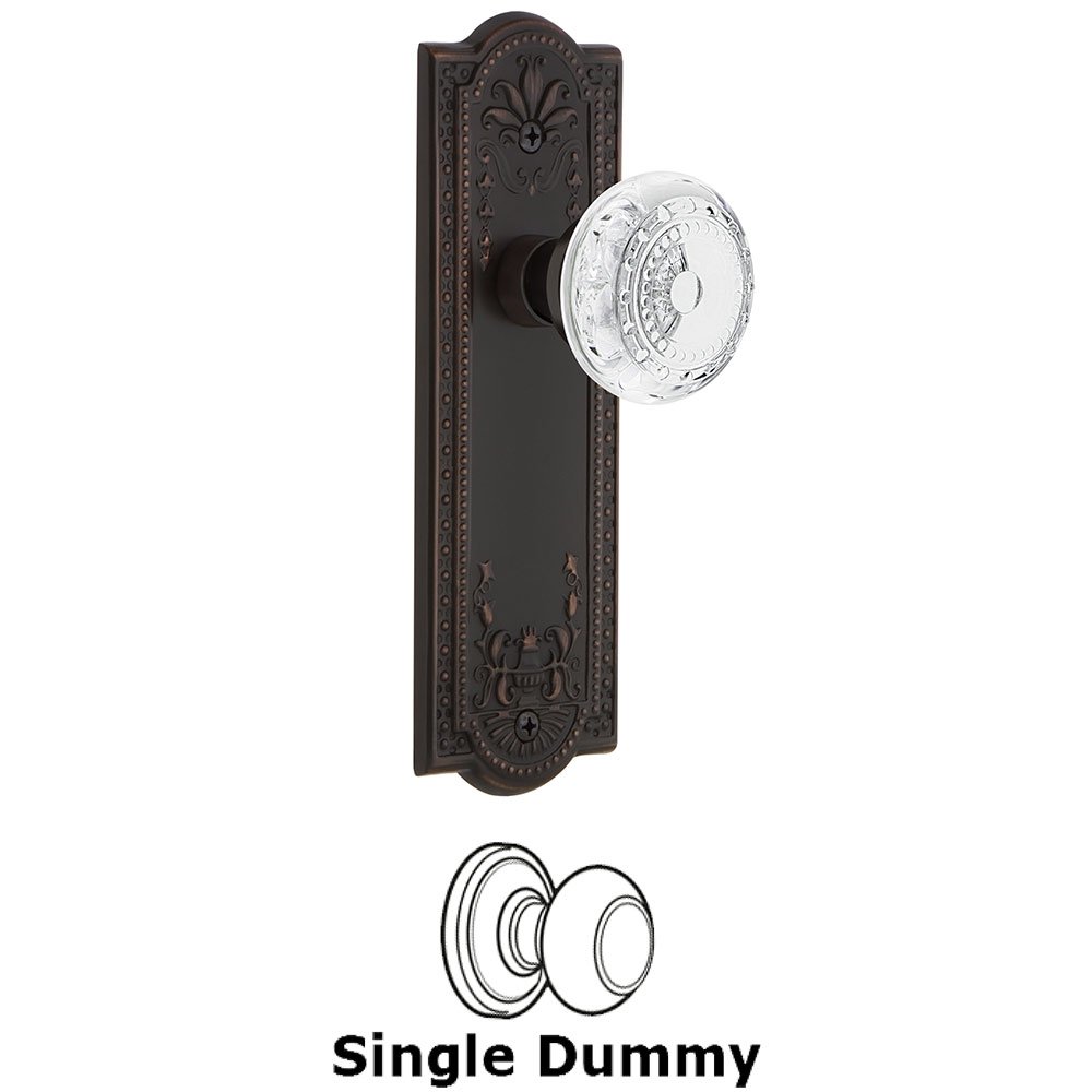Single Dummy - Meadows Plate With Crystal Meadows Knob in Timeless Bronze