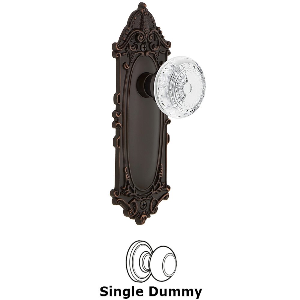 Single Dummy - Victorian Plate With Crystal Meadows Knob in Timeless Bronze