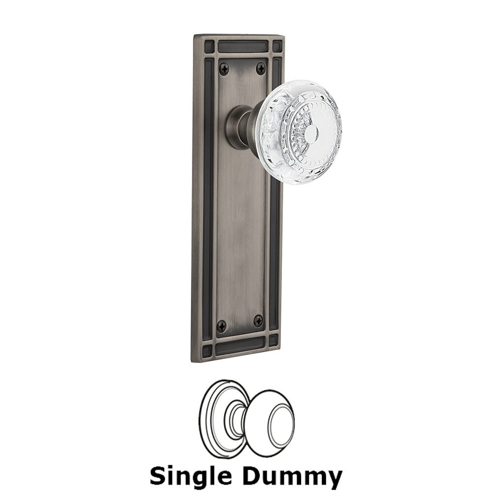 Single Dummy - Mission Plate With Crystal Meadows Knob in Antique Pewter