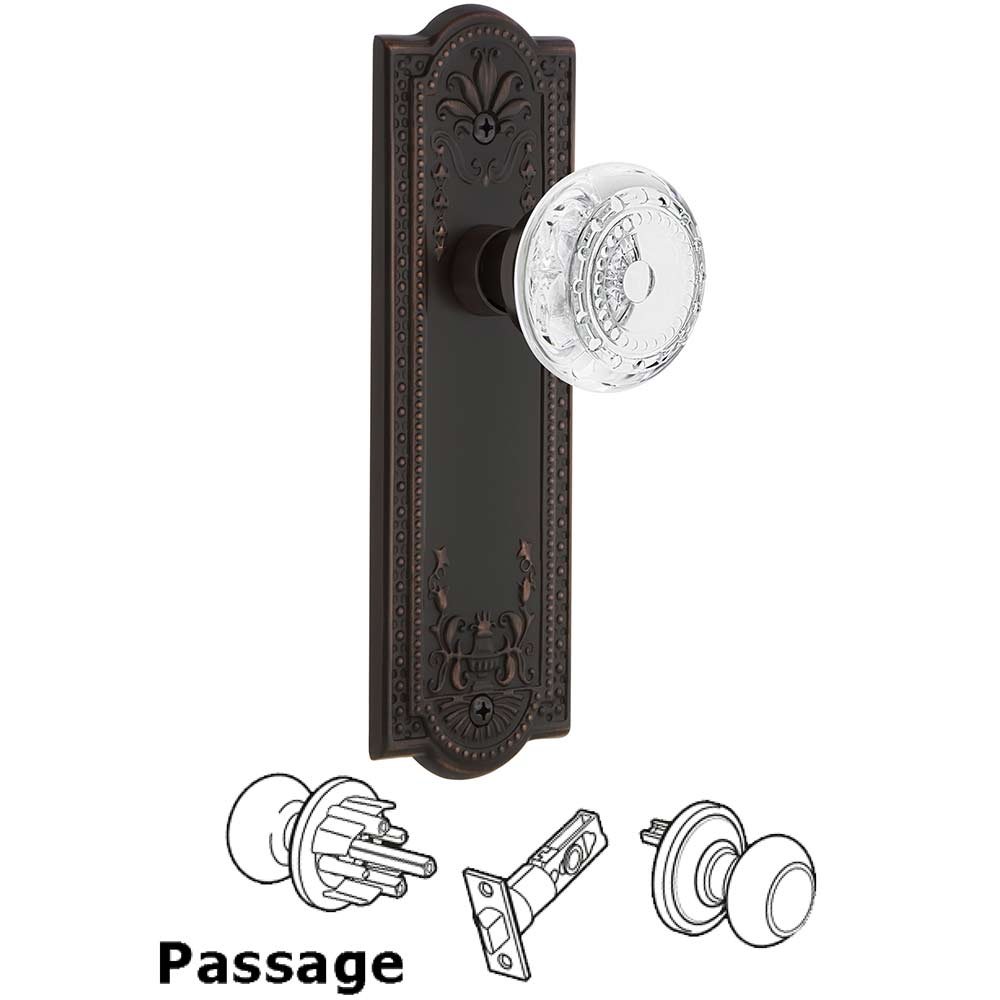 Passage - Meadows Plate With Crystal Meadows Knob in Timeless Bronze