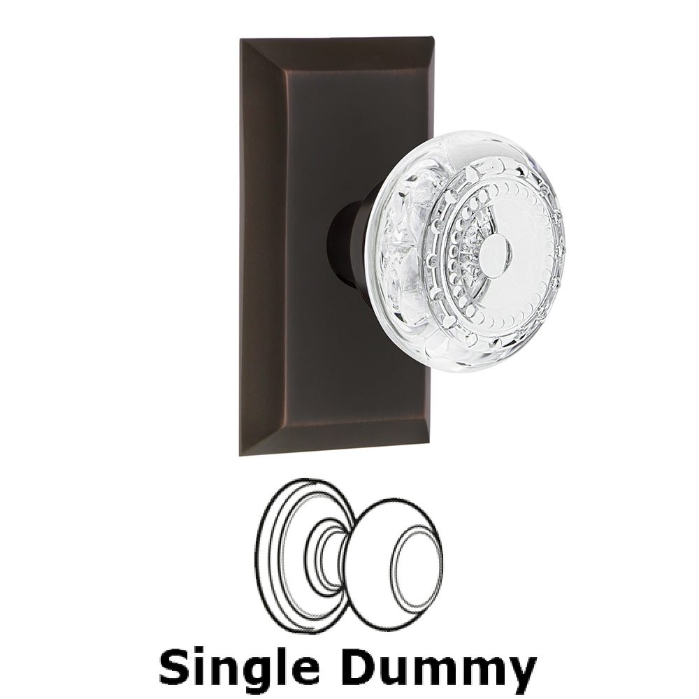 Single Dummy - Studio Plate With Crystal Meadows Knob in Timeless Bronze