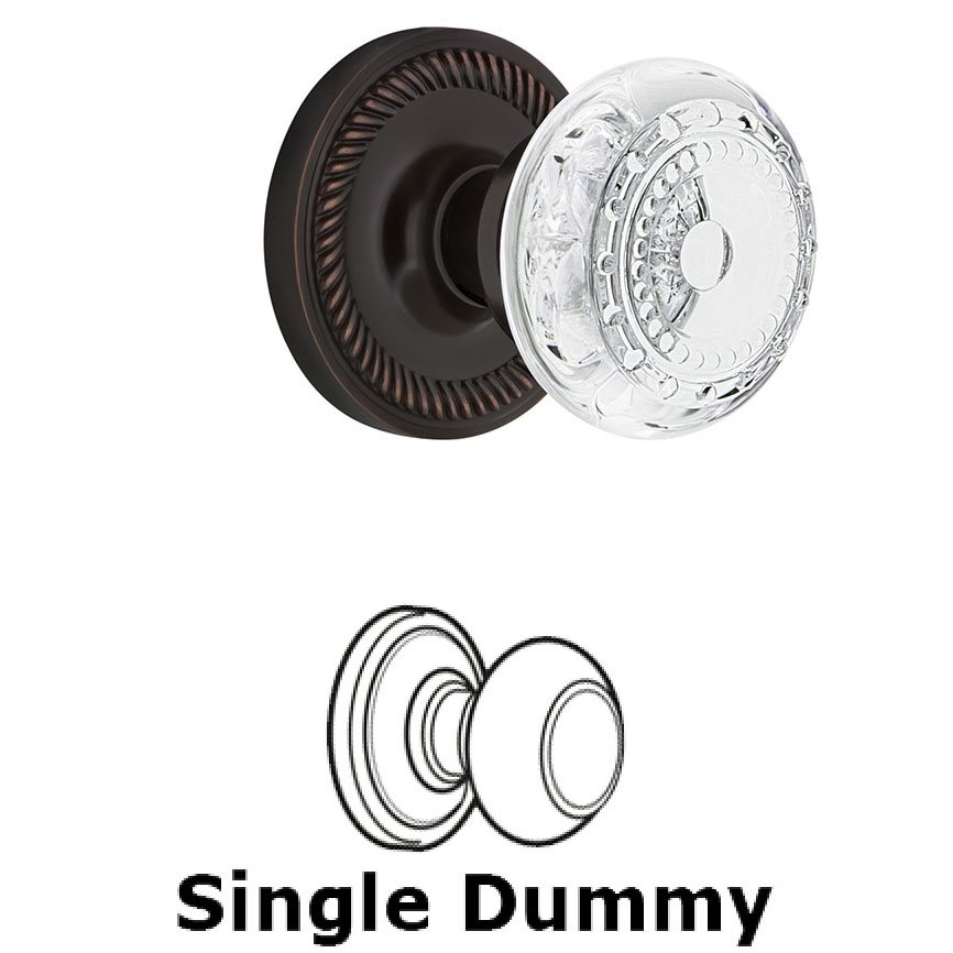 Single Dummy - Rope Rosette With Crystal Meadows Knob in Timeless Bronze