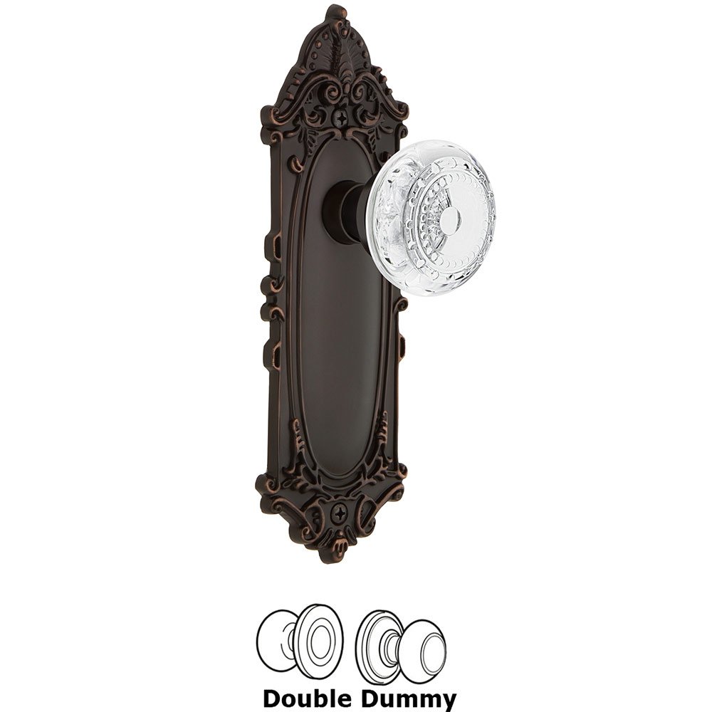 Double Dummy - Victorian Plate With Crystal Meadows Knob in Timeless Bronze