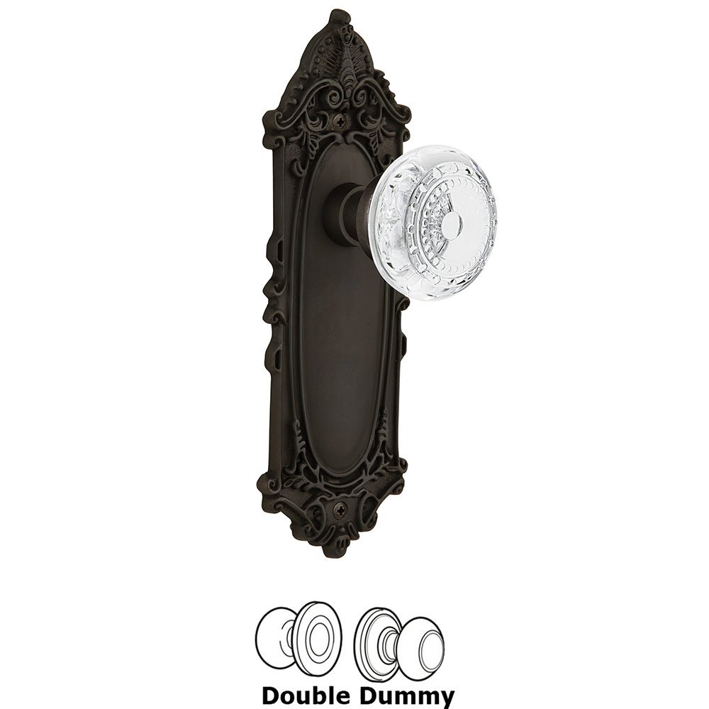 Double Dummy - Victorian Plate With Crystal Meadows Knob in Oil-Rubbed Bronze