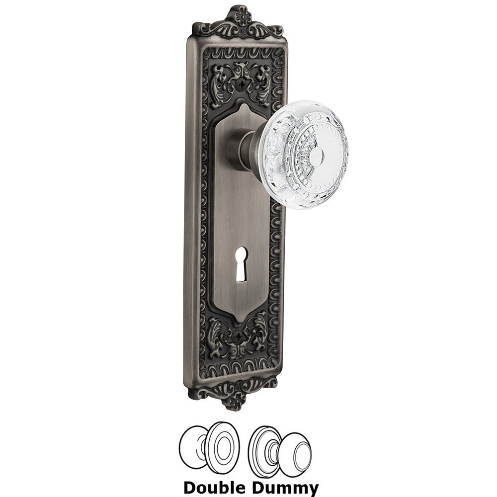 Double Dummy - Egg & Dart Plate With Keyhole and Crystal Meadows Knob in Antique Pewter