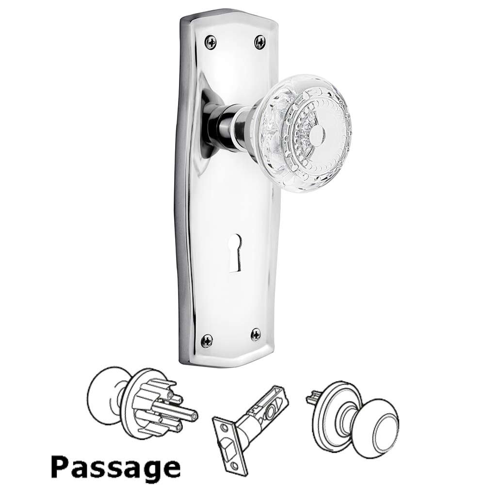 Passage - Prairie Plate With Keyhole and Crystal Meadows Knob in Bright Chrome