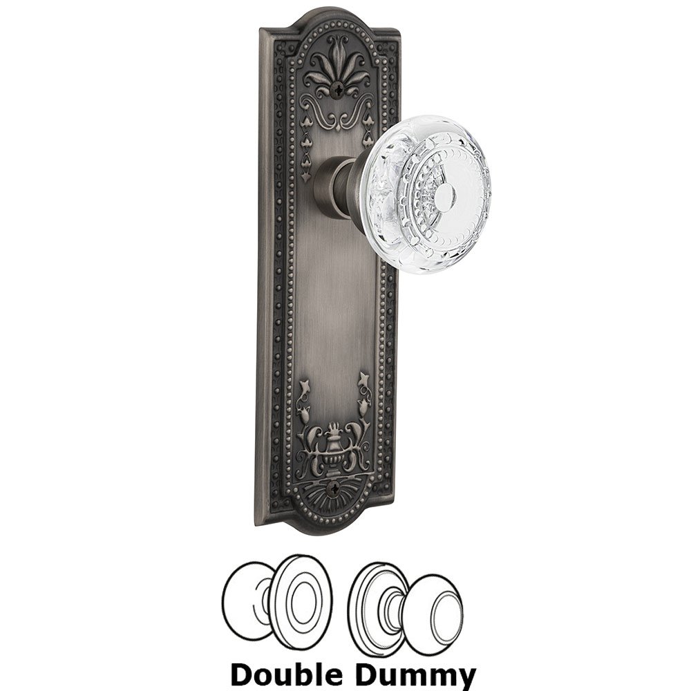 Double Dummy - Meadows Plate With Crystal Meadows Knob in Antique Pewter