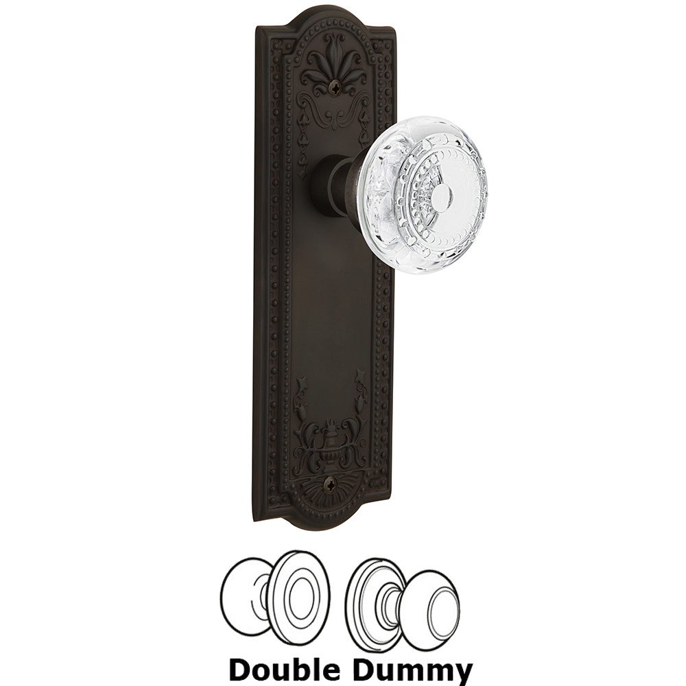 Double Dummy - Meadows Plate With Crystal Meadows Knob in Oil-Rubbed Bronze