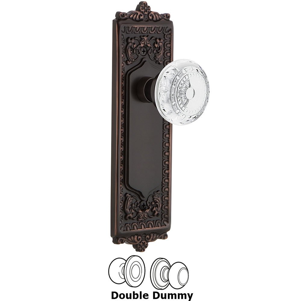 Double Dummy - Egg & Dart Plate With Crystal Meadows Knob in Timeless Bronze