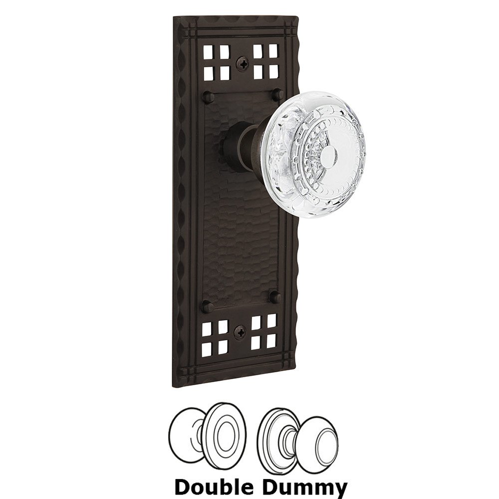 Double Dummy - Craftsman Plate With Crystal Meadows Knob in Oil-Rubbed Bronze