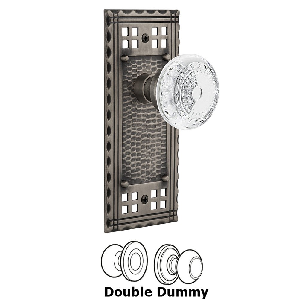 Double Dummy - Craftsman Plate With Crystal Meadows Knob in Antique Pewter