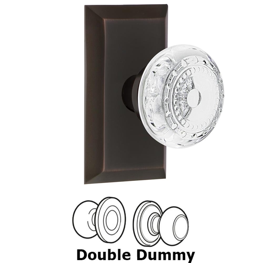 Double Dummy - Studio Plate With Crystal Meadows Knob in Timeless Bronze