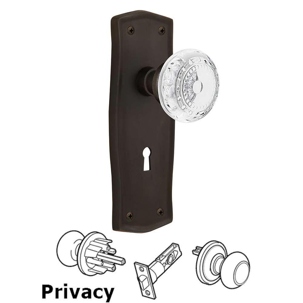 Privacy - Prairie Plate With Keyhole and Crystal Meadows Knob in Oil-Rubbed Bronze