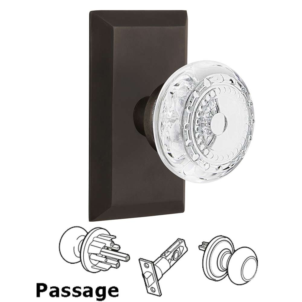 Passage - Studio Plate With Crystal Meadows Knob in Oil-Rubbed Bronze