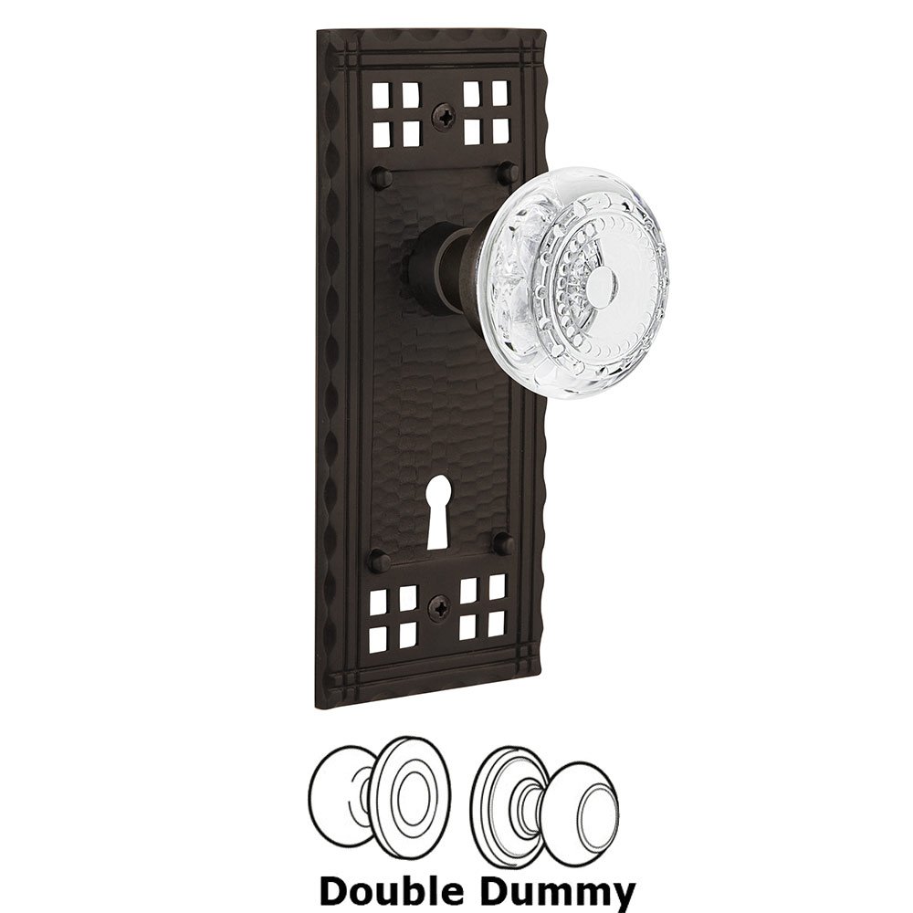 Double Dummy - Craftsman Plate With Keyhole and Crystal Meadows Knob in Oil-Rubbed Bronze