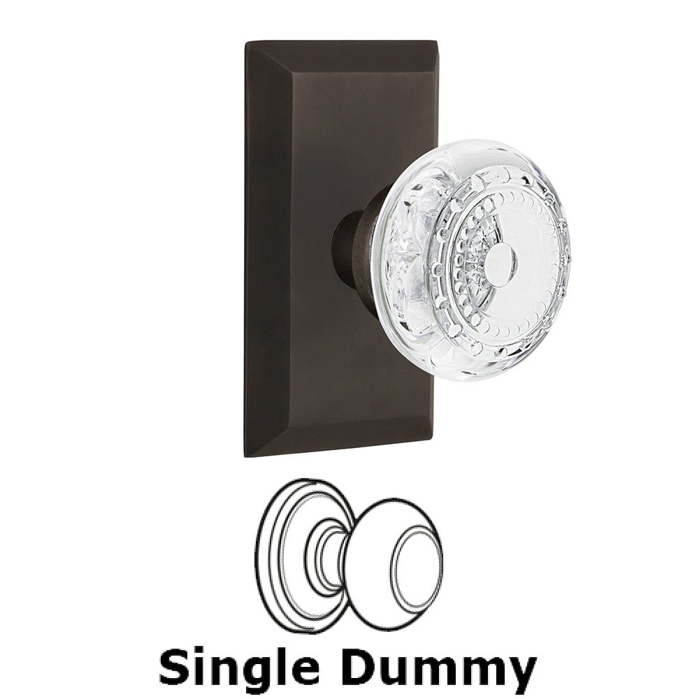 Single Dummy - Studio Plate With Crystal Meadows Knob in Oil-Rubbed Bronze