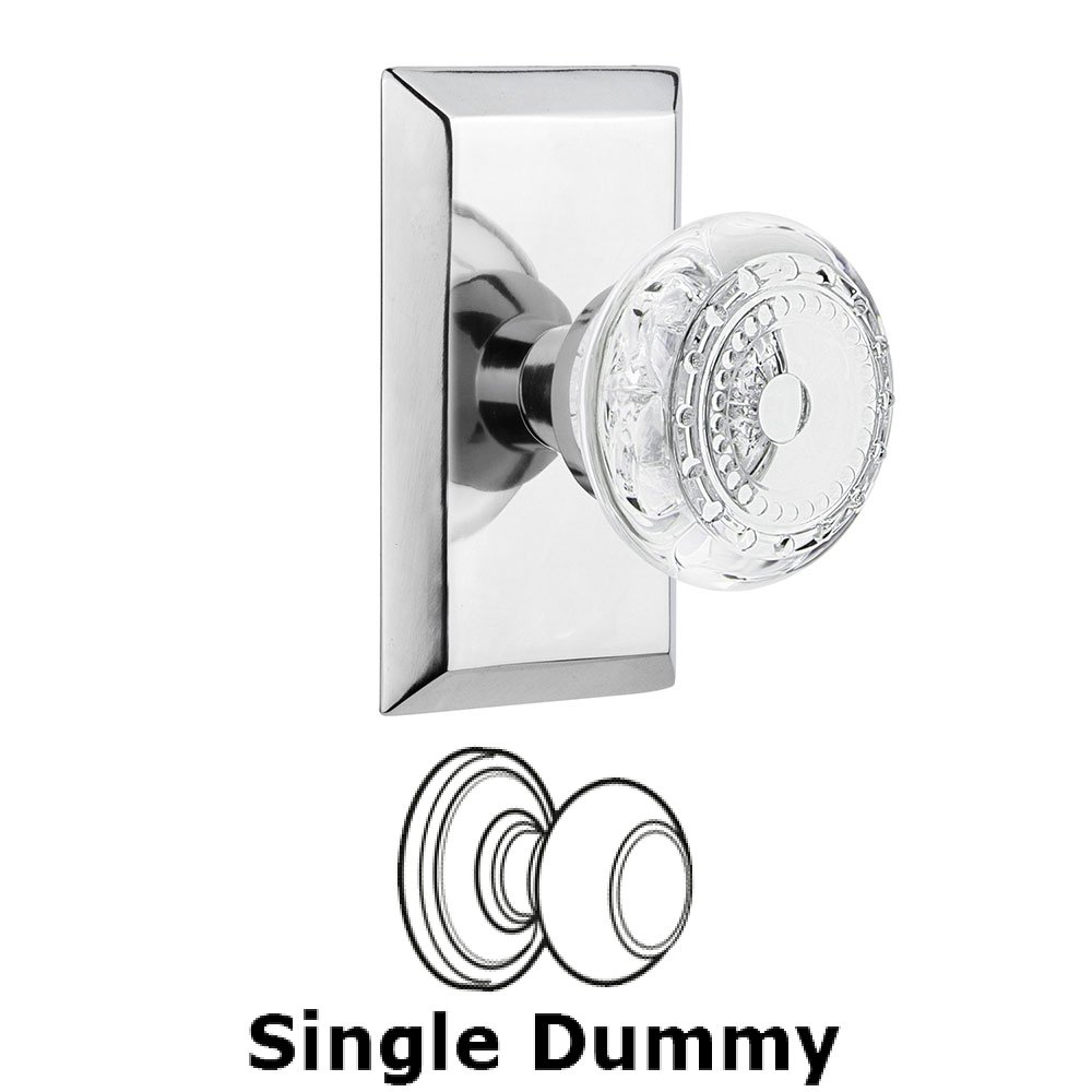 Single Dummy - Studio Plate With Crystal Meadows Knob in Bright Chrome