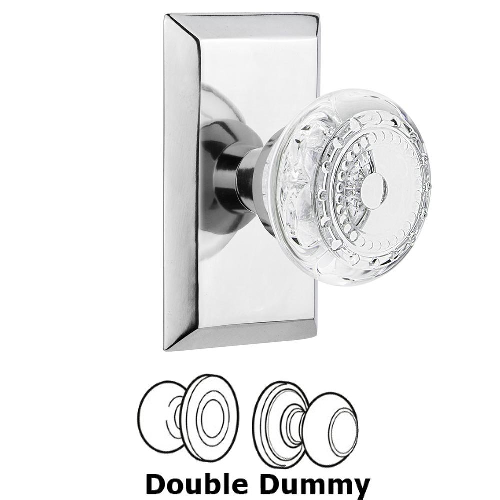 Double Dummy - Studio Plate With Crystal Meadows Knob in Bright Chrome