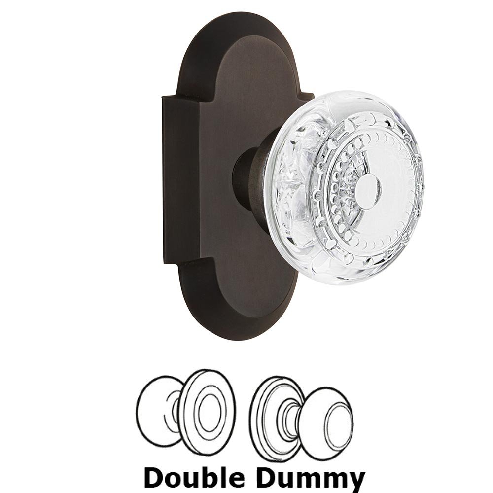 Double Dummy - Cottage Plate With Crystal Meadows Knob in Oil-Rubbed Bronze