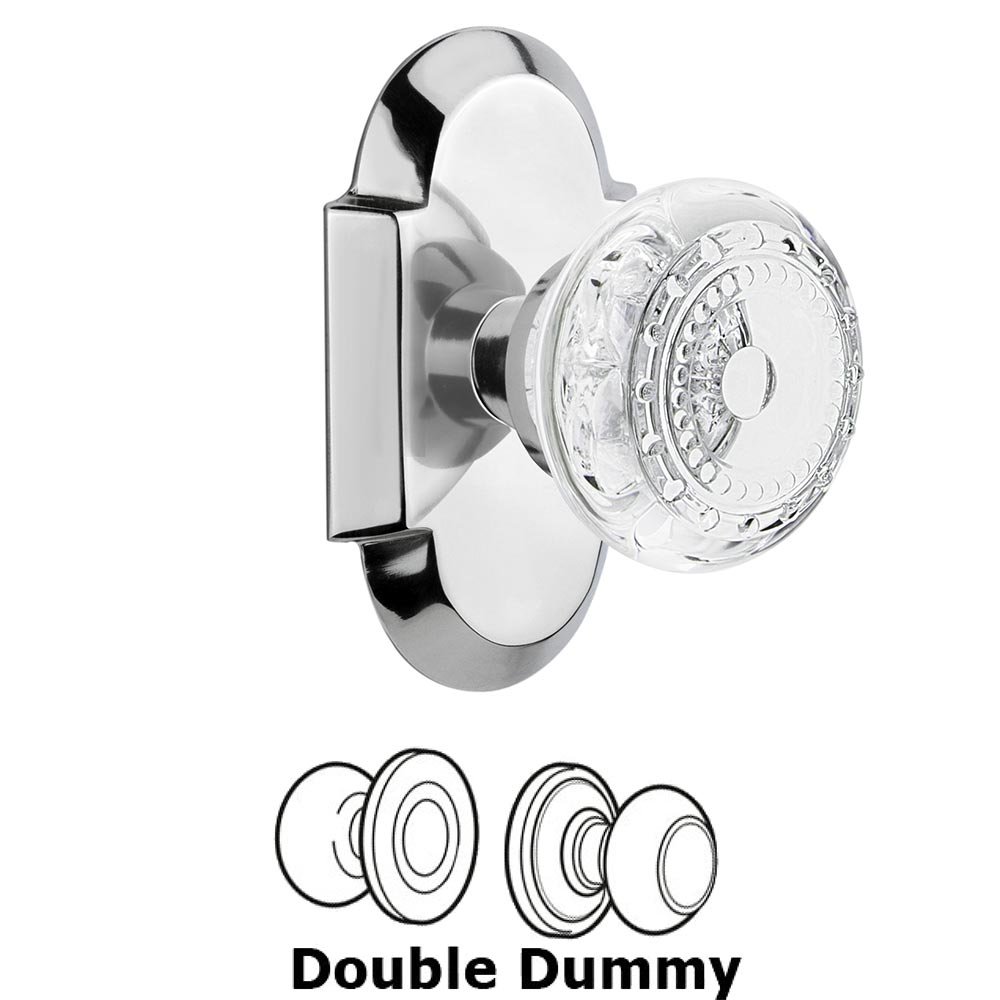 Double Dummy - Cottage Plate With Crystal Meadows Knob in Bright Chrome