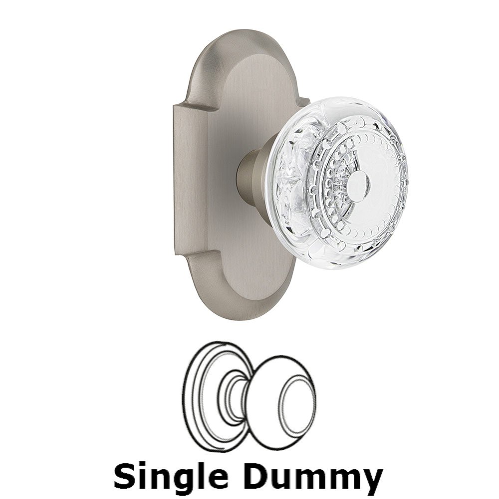 Single Dummy - Cottage Plate With Crystal Meadows Knob in Satin Nickel