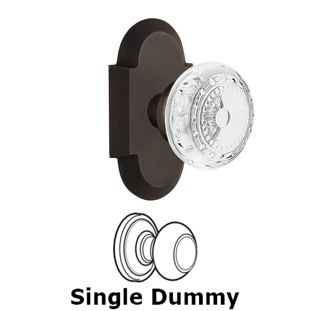 Single Dummy - Cottage Plate With Crystal Meadows Knob in Oil-Rubbed Bronze