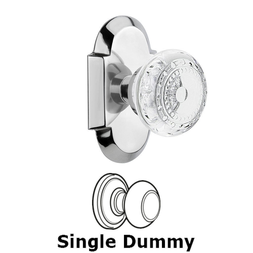 Single Dummy - Cottage Plate With Crystal Meadows Knob in Bright Chrome