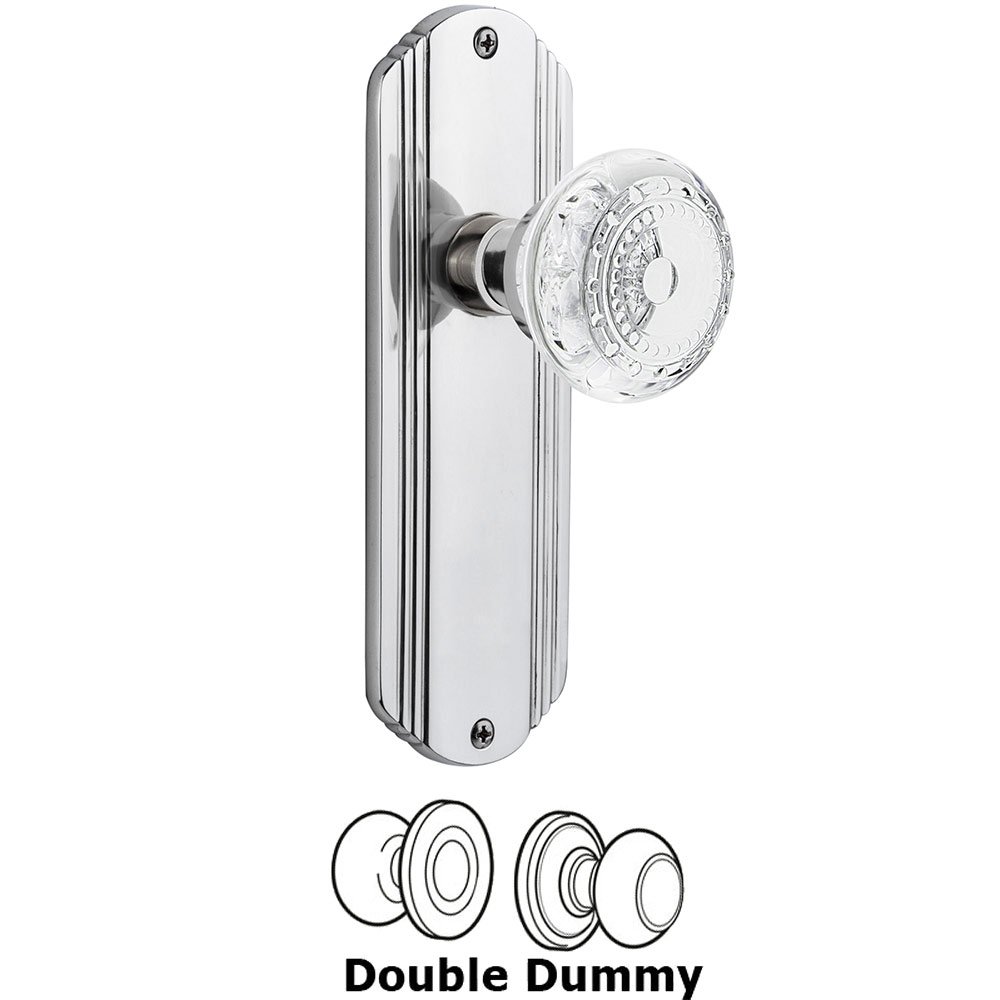 Double Dummy - Deco Plate With Crystal Meadows Knob in Bright Chrome