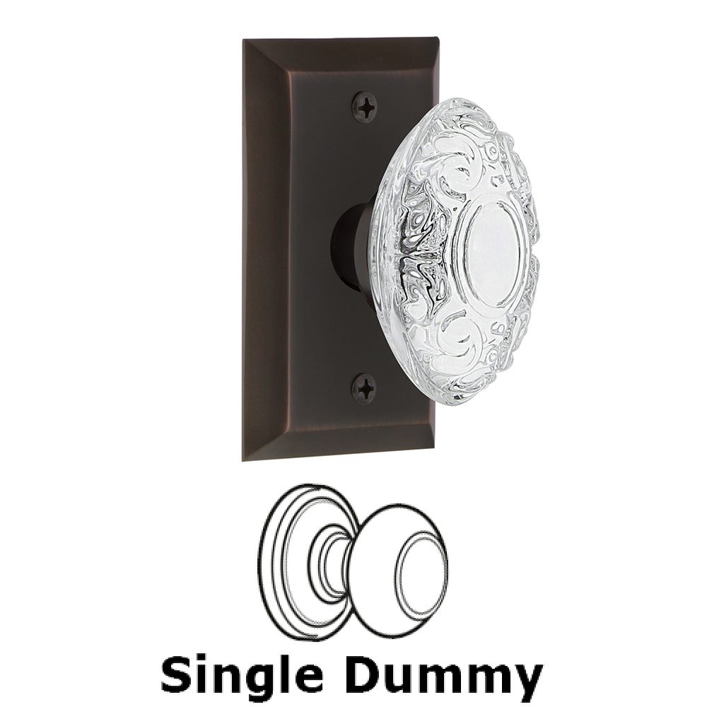 Single Dummy - Studio Plate With Crystal Victorian Knob in Timeless Bronze