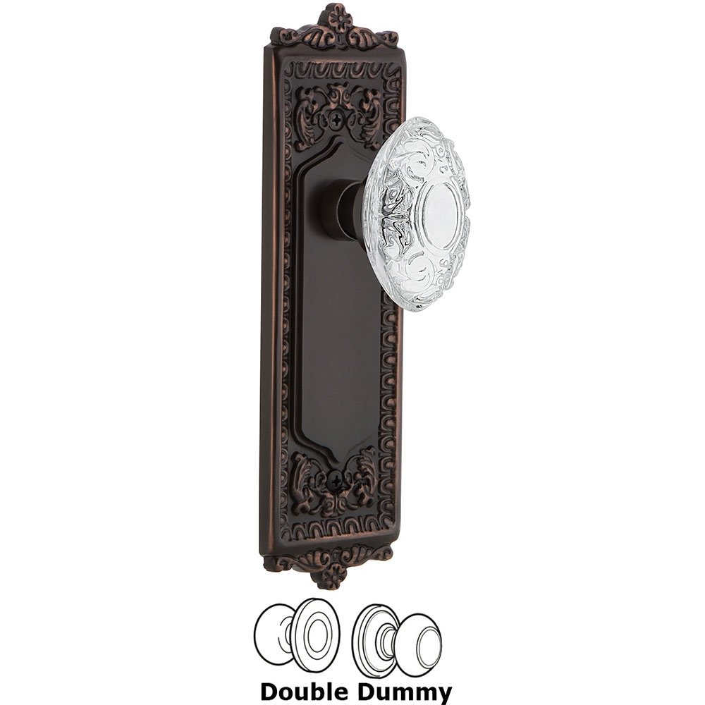 Double Dummy - Egg & Dart Plate With Crystal Victorian Knob in Timeless Bronze