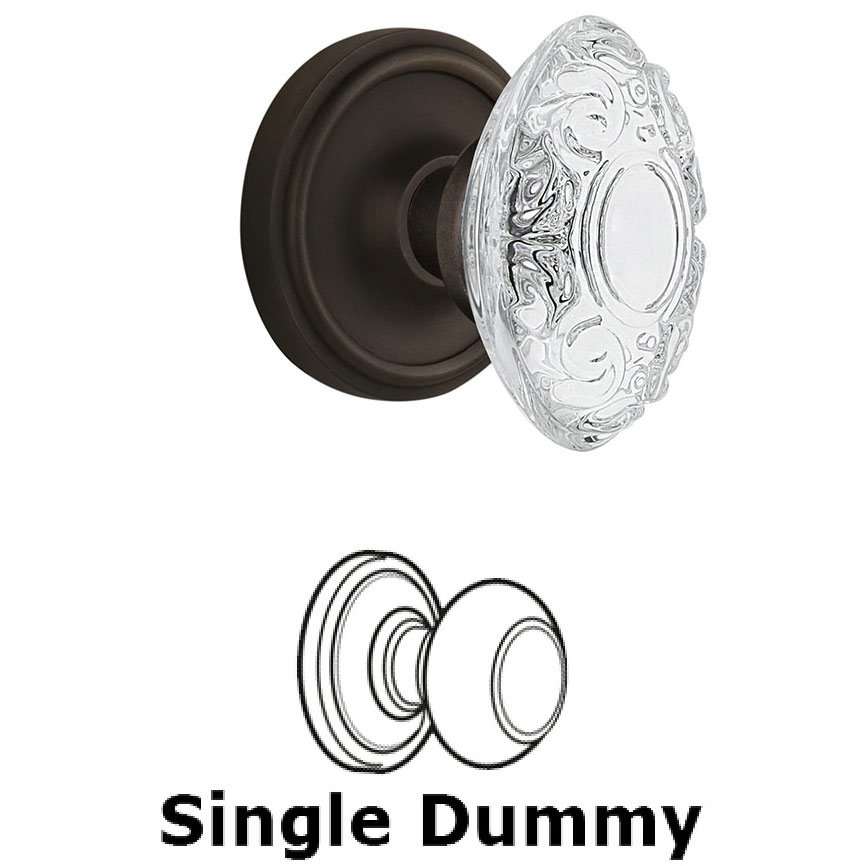 Single Dummy Classic Rosette With Crystal Victorian Knob in Oil-Rubbed Bronze