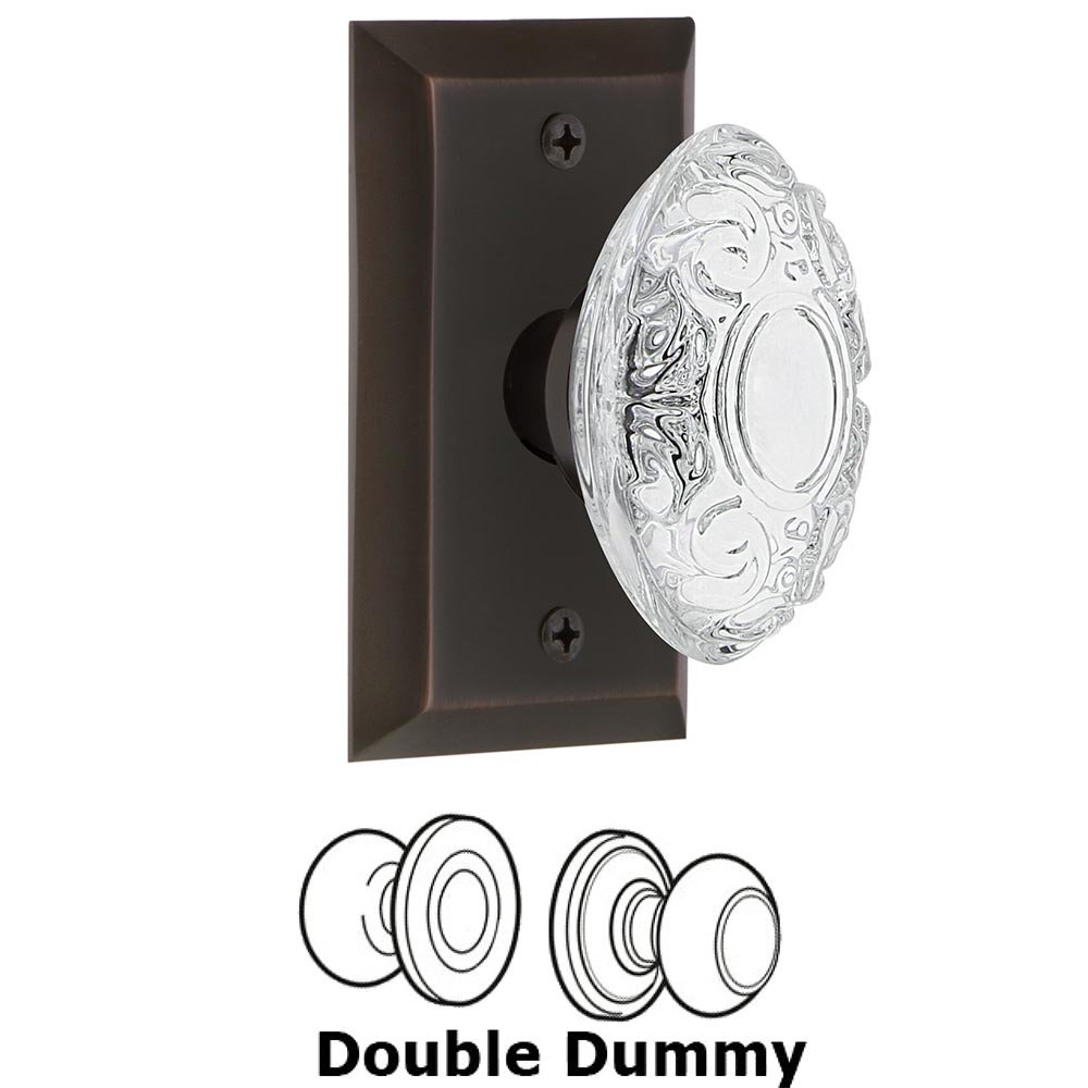 Double Dummy - Studio Plate With Crystal Victorian Knob in Timeless Bronze