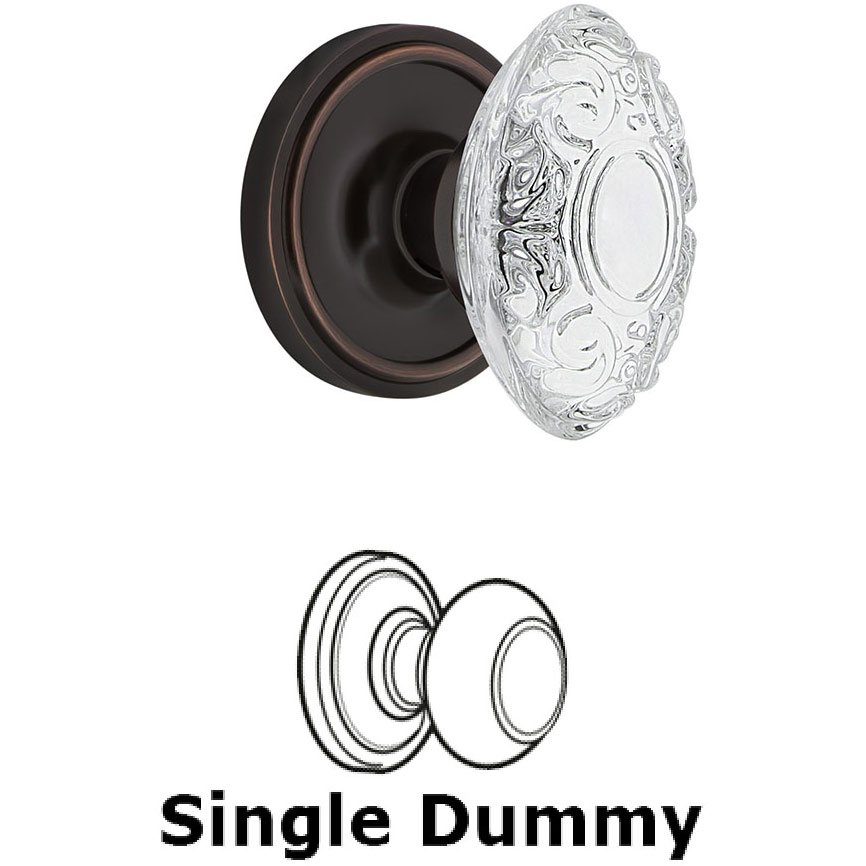 Single Dummy Classic Rosette With Crystal Victorian Knob in Timeless Bronze