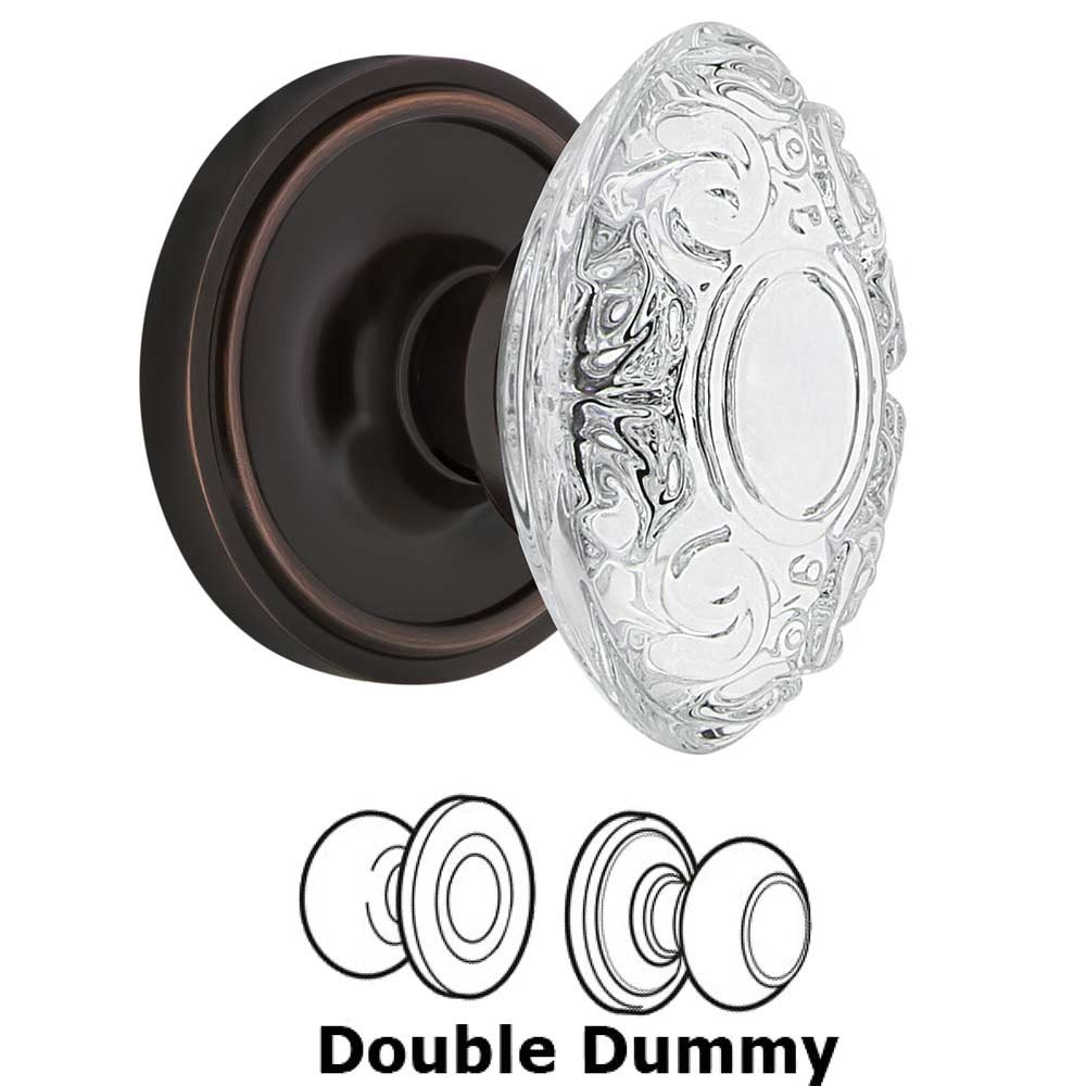 Double Dummy Classic Rosette With Crystal Victorian Knob in Timeless Bronze