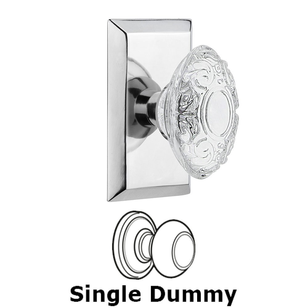 Single Dummy - Studio Plate With Crystal Victorian Knob in Bright Chrome
