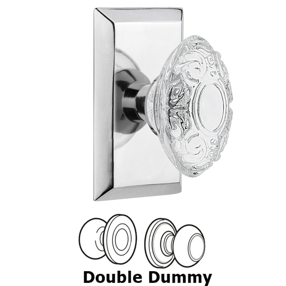 Double Dummy - Studio Plate With Crystal Victorian Knob in Bright Chrome