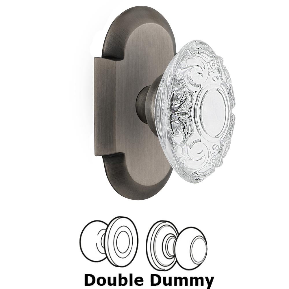 Double Dummy - Cottage Plate With Crystal Victorian Knob in Antique Pewter